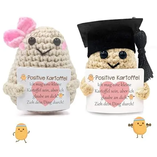 Produktbild: Pocket Hug Positive Kartoffel, Kreative Strickwolle Kartoffel Puppe und Kleine Umarmung Glücksbringer, Positive kartoffel Bring Happiness and Joy to Your Family Mascot!