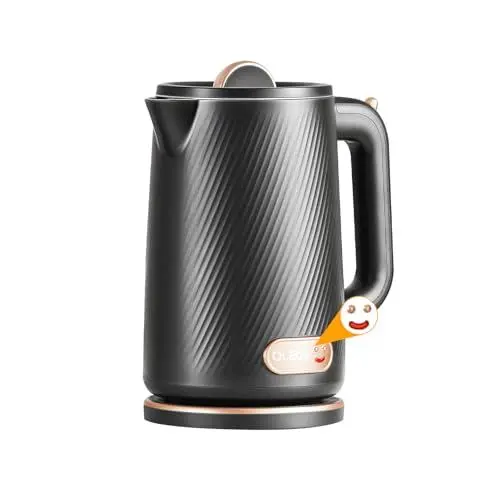 Produktbild: OLEGA Wasserkocher - 1800W Schnellaufheizender Elektrischer Teekessel BPA-freier 304 Edelstahl Elektrischer Wasserkocher mit Automatischer Abschaltung und Trockengehschutz Perfekt für die Familie 1.8L