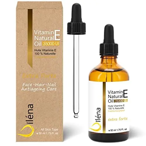 Produktbild: Oïléna - Veganes Vitamin E-Öl 100% Natürlich | Anti-Aging-Gesichtspflege | Make-up-Entferner | Feuchtigkeitscreme für Körper, Haare, Nägel | Handpflege | Kollagen-Booster, 50 ml