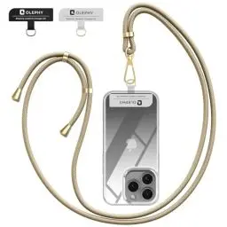 Produktbild: OLEPHY Handykette Universal zum umhängen für alle Smartphones, Handyband mit jeder Hülle kombinierbar, Handytasche zum Umhängen mit 2 Stück Universelles Pad, Gold