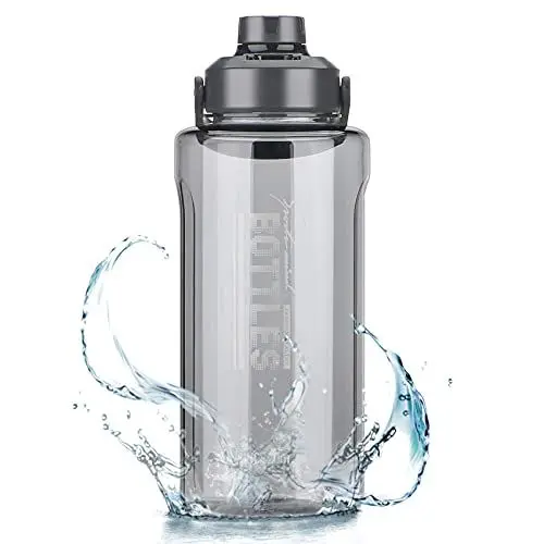 Produktbild: Olerd 2Liter Trinkflaschen mit Infuser, 2100ML Wasserflasche mit Handle BPA-frei, Auslaufsichere Gym Wasserflaschen Krug mit Deckel für Fitness Sport Camping Fahrrad Yoga Reisen Grau