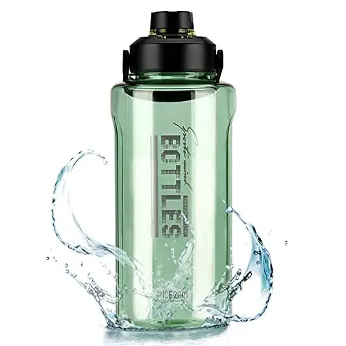 Produktbild: Olerd 2Liter Trinkflaschen mit Infuser, 2100ML Wasserflasche mit Handle BPA-frei, Auslaufsichere Gym Wasserflaschen mit Deckel für Fitness Sport Camping Fahrrad Yoga Reisen (Grün ﻿