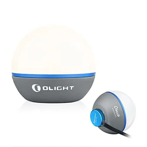 Produktbild: OLIGHT Obulb Led Nachtlicht, Wiederaufladbare Atmosphäre Nachttischlampe mit 55 Lumen, Farbwechsel & Dimmbare Beleuchtung, bis zu 56 Stunden Tischlampe zum Lesen,Schlafen und Dekoration(Grau)