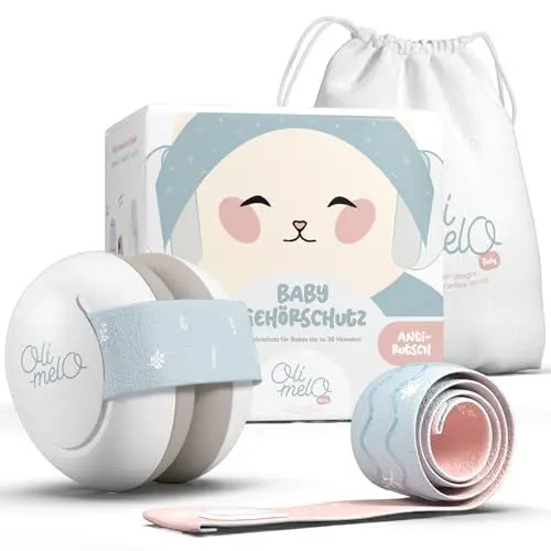 Produktbild: Oli-Melo Gehörschutz Baby - Baby Kopfhörer Lärmschutz bis zu 34 dB - CE - Rutschfeste Verstellbare Stirnbänder - Ohrenschützer Baby - Kopfhörer Kleinkind Kinder bis zu 36 Monaten