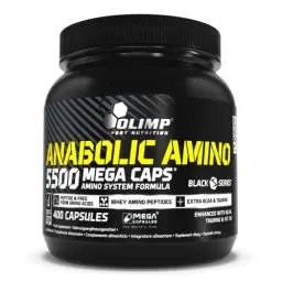 Produktbild: OLIMP- Anabolic Amino 5500 Mega Caps (400 Kapseln).Hochwertiges Nahrungsergänzungsmittel mit einer großen Menge der wichtigsten Aminosäuren und Proteine | 400 Stück (1er Pack)