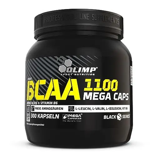Produktbild: OLIMP SPORT NUTRITION- BCAA 1100 Mega Caps. Aminosäuren Kapseln (300Stk). Hochdosiertes Nahrungsergänzungsmittel