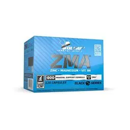 Produktbild: OLIMP SPORT NUTRITION- ZMA Kapseln. Nahrungsergänzungsmittel bestehend aus Zink, Magnesium und Vitamin B6. Inhalt: 120 Kapseln.