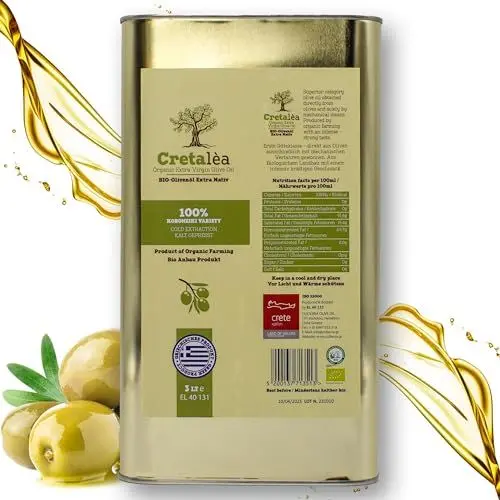 Produktbild: Olivenöl Bio 3 Liter Kanister - Cretalèa - aus Kreta - frische Ernte - kaltgepresst - Extra Nativ - Griechenland - Erste Güteklasse