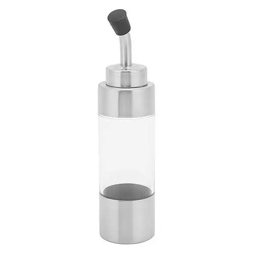 Produktbild: OKJHFD Olivenöl-Flaschen-Set, Glasspender, quadratischer hoher Ölbehälter aus Glas, Olivenöl-Spenderflasche, Essig-Menge aus Edelstahl 304 mit Ausguss, transparentes Fenster für Zuhause, (Style 5)