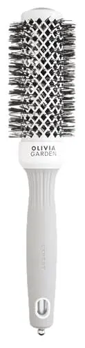 Produktbild: Olivia Garden Expert Blowout Shine – Weiß & Grau - 20 - Runde, antistatische Keramikbürste für glänzende und frizzfreie Blowouts