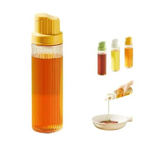 Produktbild: Ollimy 500ml öLflasche Glas, Großer Essig Und öLspender Glasspender, OlivenöL Spender, öL Flaschen für speiseöl, Olivenölflasche, öL Flasche Zum Kochen,Grillen, Salat, Bbq, Backen In Der KüChe (Gelb)