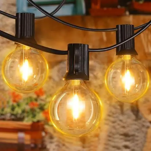 Produktbild: Ollny Lichterkette Außen 5M, Lichterkette Outdoor mit 13+1 G40 Glühbirnen Lichterkette, Wasserdicht LED Weihnachtsbeleuchtung außen für Garten, Camping, Pavillon, Terrasse, Hochzeiten, Partys