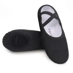 Produktbild: OLORA Ballettschuhe Damen Gymnastikschuhe Ballettschläppchen Ballerinas Tanzschuhe Flach für Erwachsene-Schwarz 36 EU