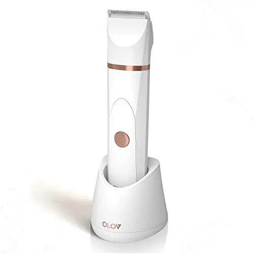 Produktbild: OLOV Rasierer Damen Elektrisch Intimbereich für Frauen mit Nasenhaartrimmer, USB-Ladestation, Keramikklinge, Ladyshaver Damenrasierer Haartrimmer Wasserdicht für Nass und Trocken