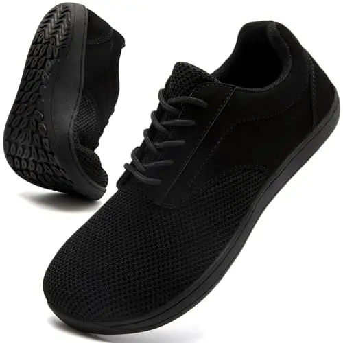 Produktbild: Oltyutc Barfuss Schuhe Damen Sneaker Traillaufschuhe Turnschuhe rutschfest Laufschuhe Breite Füße Atmungsaktiv Walkingschuhe Leicht Sportschuhe Minimalistische Schwarz EU39