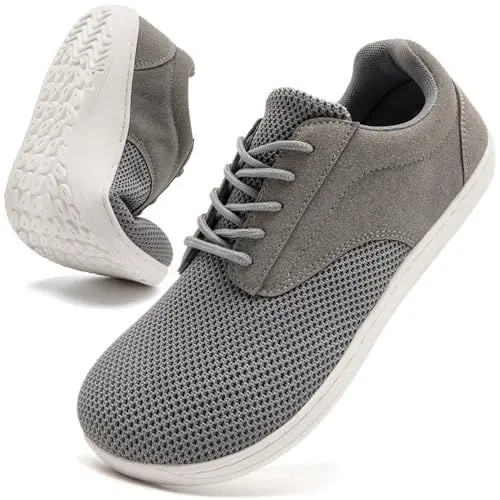 Produktbild: Oltyutc Barfußschuhe Damen Schuhe Sneaker Laufschuhe Sportschuhe rutschfest Turnschuhe Mit Breiter Zehenbox Atmungsaktive Walkingschuhe Leicht Traillaufschuhe Minimalistische Hellgrau EU 41
