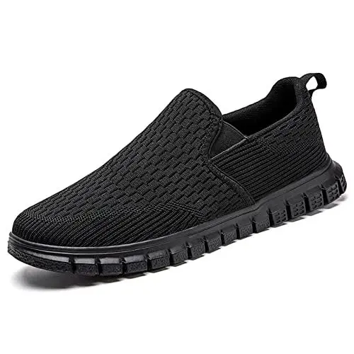 Produktbild: Oltyutc Herren Slip on Freizeitschuhe Schuhe Canvas Sneakers Atmungsaktiv Sportschuhe Fitnessschuhe Leichtgewichts Walkingschuhe Schwarz 43 EU