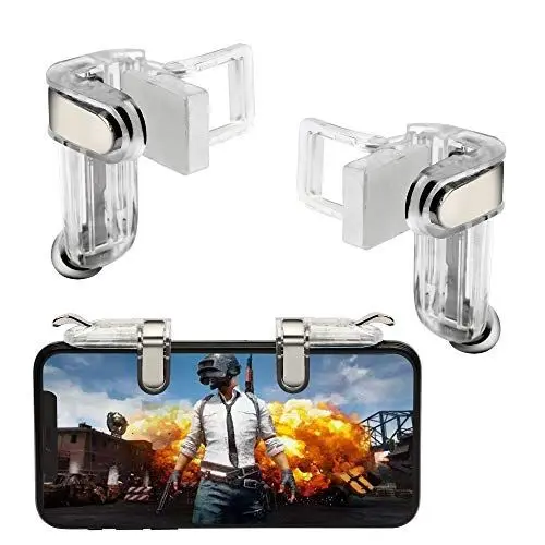Produktbild: Oluote Handy-Controller PUBG Mobile Game Controller, Gaming Trigger Smartphone Shooter Sensitive Controller Joysticks Ziel- und Feuerauslöser, Mobile Gaming Joysticks für Smartphones (Transparent)