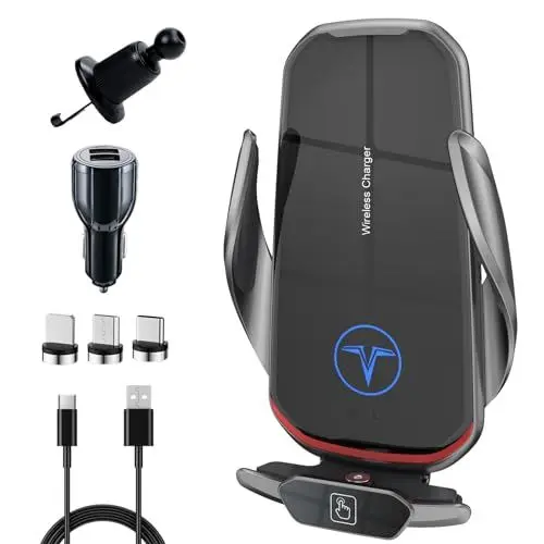 Produktbild: Olycism Handyhalterung Auto Lüftung Wireless Charger Auto Handyhalterung Mit Ladefunktion Kfz Handy Halterung Auto Lüftung Autotelefonhalter mit Ladefunktion mit 3 Arten von magnetischen