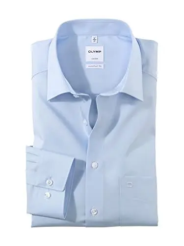 Produktbild: OLYMP Herren Businesshemd Langarm Luxor,Einfarbig,Comfort fit,New Kent,blau 15,44