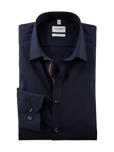 Produktbild: OLYMP Herren Oberhemd Langarm Level Five,Chambray,Level 5,21 New York Kent-2,Kobalt 08,41
