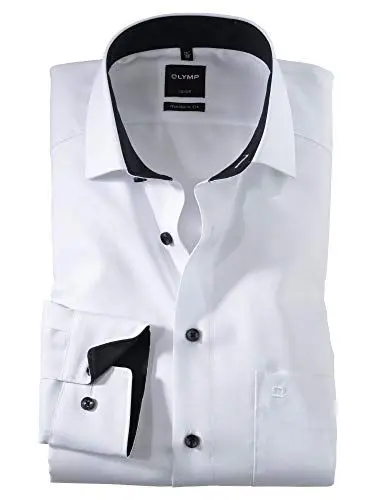 Produktbild: OLYMP Herren Oberhemd Langarm Luxor,Natté,modern fit,Global Kent,Weiss 00,41