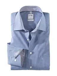 Produktbild: OLYMP Luxor comfort fit Hemd Langarm Karo- Gr. 46, Dunkelblau