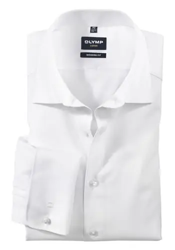 Produktbild: OLYMP Luxor modern fit Hemd Langarm mit New Kent Kragen Popeline weiß Größe 44