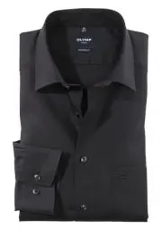 Produktbild: OLYMP Luxor modern fit Hemd extra Langer Arm Popeline schwarz Größe 41