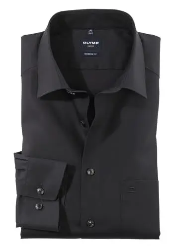 Produktbild: OLYMP Luxor modern fit Hemd extra Langer Arm Popeline schwarz Größe 41