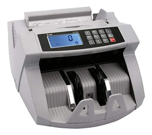 Produktbild: Olympia NC 450 Geldzähler Stückzähler (für Scheine, Echtheitsprüfung, Additionsfunktion, LCD-Display, Geldzähl-Maschine für Euro, Dollar, Pfund etc., Profi Geldscheinzähler mit Update-Funktion)