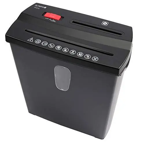 Produktbild: Olympia - Aktenvernichter Schredder Sicherheitsstufe P2 - Papierschredder bis zu 8 Blatt - Aktenschredder Streifenschnitt - Reisswolf schwarz