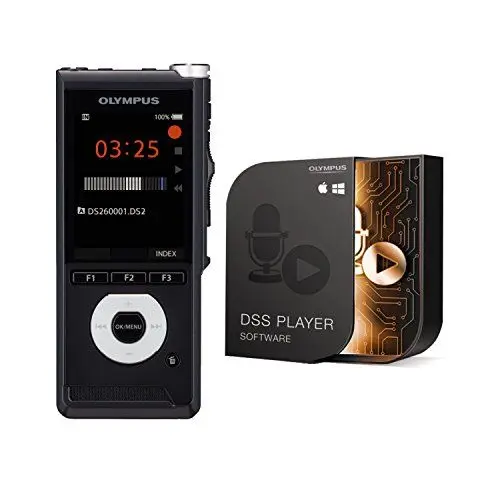 Produktbild: Olympus DS-2600 Digitales Diktiergerät mit Schiebeschalter inkl. Diktatmanagementsoftware
