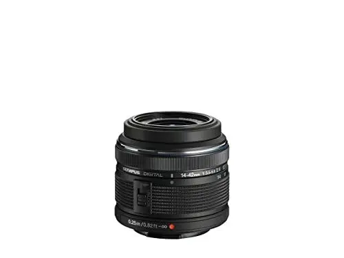Produktbild: Olympus M.Zuiko Digital 14-42mm F3.5-5.6 II R Objektiv, Standardzoom, geeignet für alle MFT-Kameras (Olympus OM-D & PEN Modelle, Panasonic G-Serie), schwarz