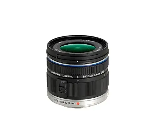 Produktbild: Olympus M.Zuiko Digital ED 9-18mm F4.0-5.6 Objektiv, Weitwinkelzoom, geeignet für alle MFT-Kameras (Olympus OM-D & PEN Modelle, Panasonic G-Serie), schwarz