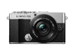 Produktbild: Olympus Pen E-P7 Kamera-Kit, 20-MP-Sensor, neigbarer HD LCD-Bildschirm, 4K-Video, Wi-Fi, Farb- und Monochromprofilsteuerung, Silber, inkl. M.Zuiko Digital ED 14-42mm EZ, schwarz