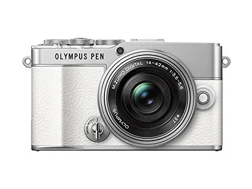 Produktbild: Olympus Pen E-P7 Kamera-Kit, 20-MP-Sensor, neigbarer HD LCD-Bildschirm, 4K-Video, Wi-Fi, Farb- und Monochromprofilsteuerung, weiß, inkl. M.Zuiko Digital ED 14-42mm EZ Silber