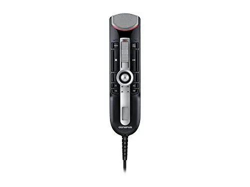 Produktbild: Olympus RecMic II USB Mikrofon (RM-4110S) Diktiermikrofon mit Schiebeschalter, inkl. Mikrofonständer | Trackball | Beamforming-Technologie | Tasten frei konfigurierbar