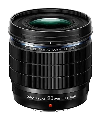 Produktbild: OM SYSTEM M.ZUIKO DIGITAL ED 20mm F1.4 PRO, Standardobjektiv für den professionellen Einsatz, geeignet für alle MFT-Kameras (Olympus OM-D und Pen Kameras, Panasonic G-Series), schwarz