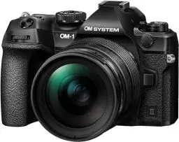 Produktbild: OM SYSTEM OM-1 Mark II Micro Four Thirds Systemkamera, 20 MP BSI Stacked Sensor, 5-Achsen-Bildstabilisierung, Schwarz mit M.Zuiko Digital 12-40mm f2.8 PRO II Objektiv