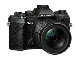 Produktbild: OM SYSTEM OM-5 Micro Four Thirds Systemkamera inkl. M.Zuiko Digital ED 12–45 mm PRO Objektiv, 20 MP Live MOS-Sensor, optimierte 5-Achsen-Bildstabilisierung, IP53, Schwarz/Schwarz