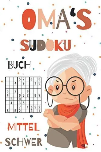 Produktbild: OMA‘S SUDOKU BUCH MITTEL SCHWER: A5 SUDOKU BUCH 100 Sudoku-Rätsel mit Lösungen | mittel-schwer | Tolles Rätselbuch | ... für Senioren | Geschenkidee deine Oma