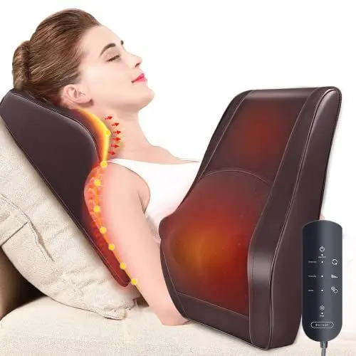 Produktbild: OMASSA Massagegerät, Nackenmassagegerät mit Wärme, Shiatsu Massagegeräte 3D Knet Rückenmassagegerät, Muskelschmerzlinderung für Nacken, Rücken, Beine, Geschenke für Männer, Frauen, Mama, Papa