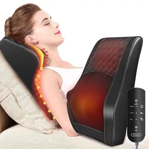 Produktbild: OMASSA Massagegerät Nackenmassagegerät mit Wärme, Shiatsu Massagegeräte 3D Knet Rückenmassagegerät, Muskelschmerzlinderung für Nacken, Rücken, Beine, Geschenke für Männer, Frauen, Mama, Papa