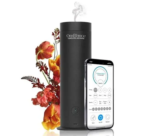 Produktbild: Ombiance - Smart Diffuser für ätherische Öle | Optimaler Duft durch innovative Verneblung. Leise, automatische Ein-/Ausschaltung, App-Steuerung. Perfekt für Zuhause, Schlafzimmer, Büro.
