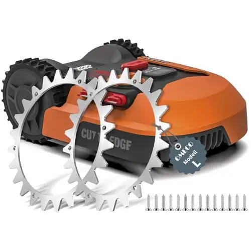 Produktbild: OMECO 2 Stück Mähroboter Spikes für Worx Landroid L & Vision, 225 mm Rasenmäher Roboter Spikes, Gesenkte Schraubenlöcher Entgratet, 14x Selbstschneidende Schrauben