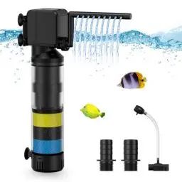 Produktbild: OMECO Aquarium Filter Innenfilter klein 1200L/H Aquarium Filterpumpe Leise 20W Einstellbarer Aquarienfilter mit Sauerstoffversorgung und Filtration Zubehör Aquarium Filter 60l 100l 200l Süß und Meer