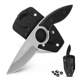 Produktbild: Omesio Messer Outdoor Klein- Hervorragende Qualität 420 Stahl - Jagdmesser Feststehende Klinge - legales zum mitführen - Auch als Gürtelmesser mit G10 Griff und Kydex Scheide