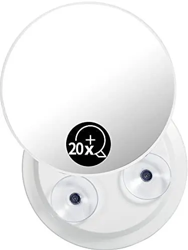 Produktbild: OMIRO Vergrößerungsspiegel 20-fache mit Saugnapf, Weiß Badezimmerspiegel 15 cm