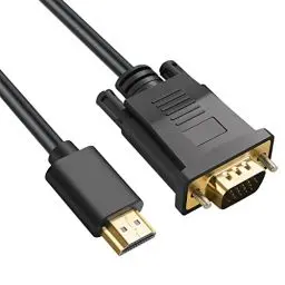 Produktbild: Omivine HDMI auf VGA kabel, 1080P VGA to HDMI (Stecker auf Stecker) HDMI VGA Kable adapter kompatibel mit Raspberry Pi, Roku, Computer, Desktop, Laptop, PC, Monitor, Projektor, HDTV-1M